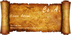 Cser Ádám névjegykártya